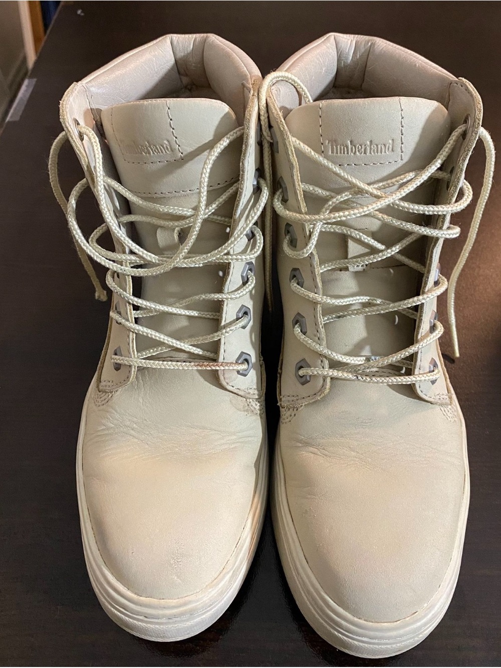 Timberland Light Tan Leather Lace-Up Boots